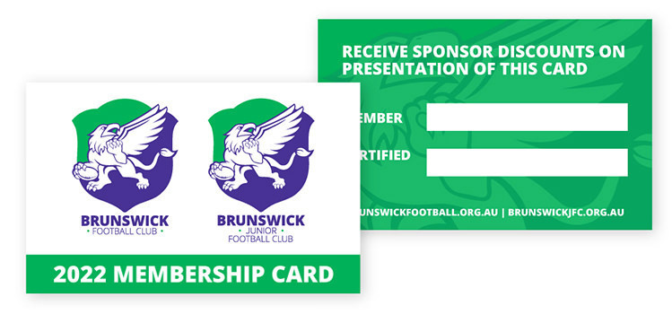 Brunswick Football Club membership card